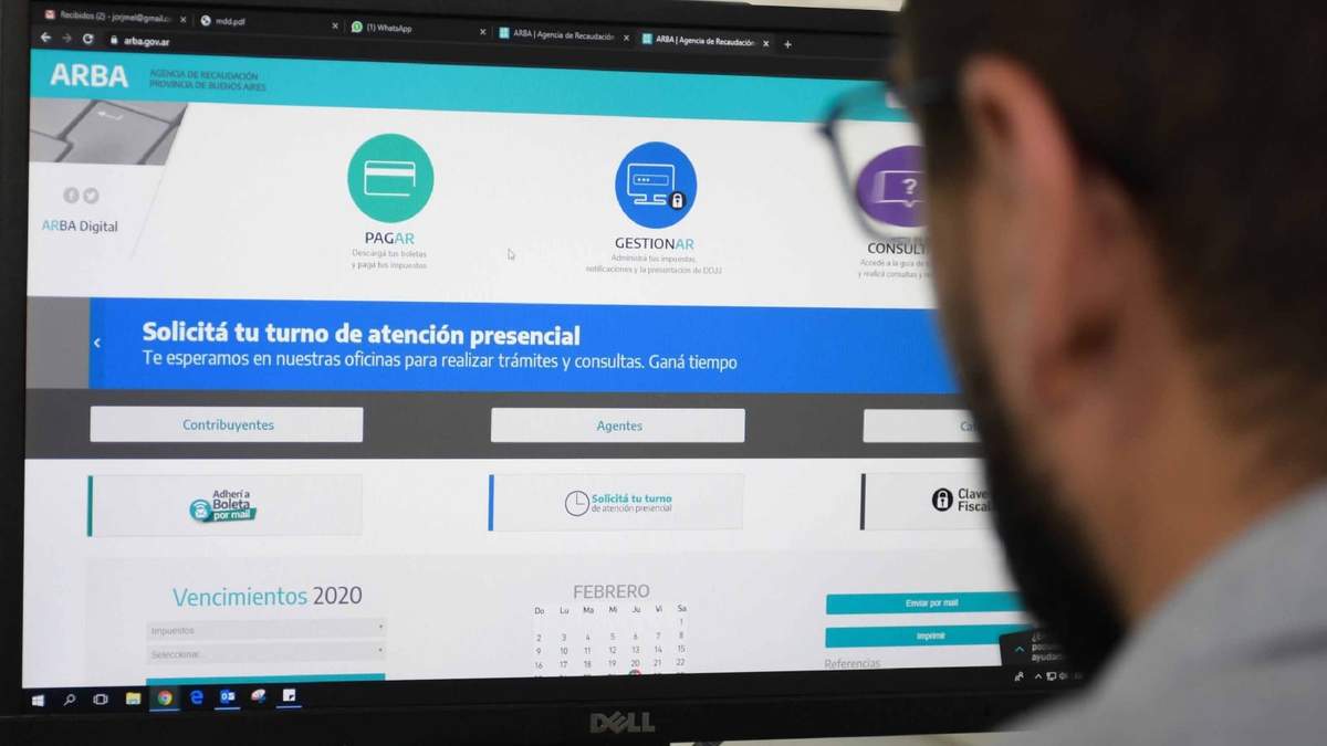 Portal de ARBA. Fuente: (Twitter)