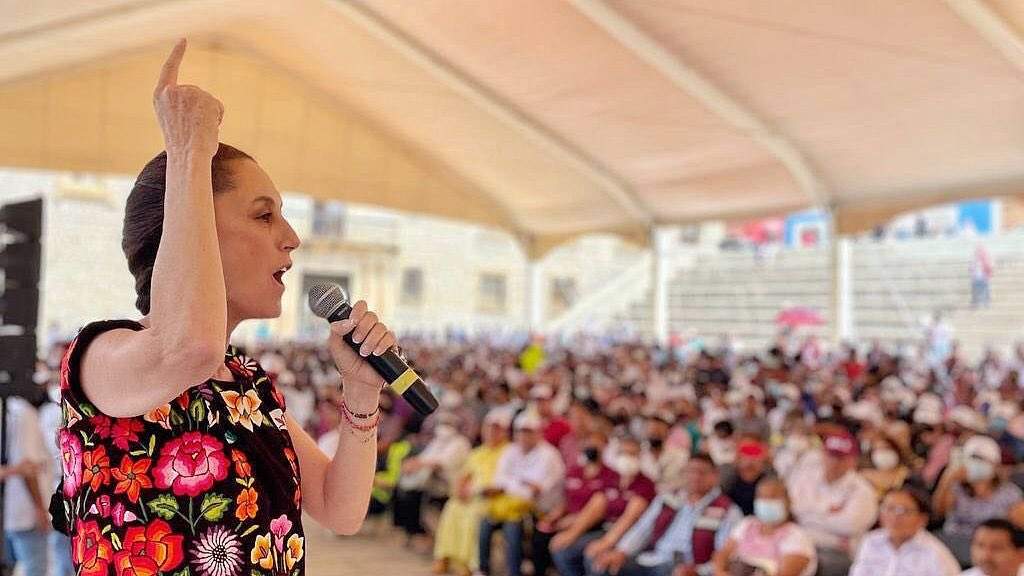 El sábado, Sheinbaum acompañó a Salomón Jara, candidato morenista a gobernador de Oaxaca