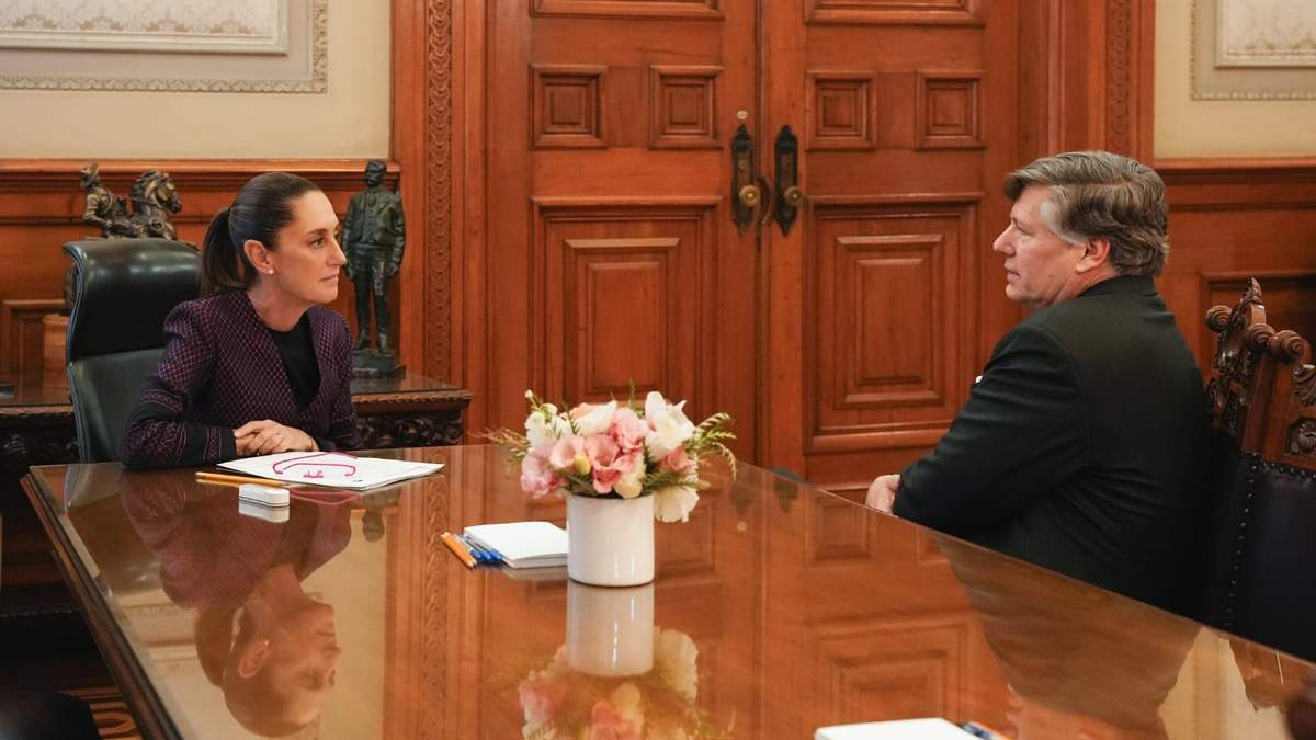 La presidenta Claudia Sheinbaum en reunión con Christopher Landau, subsecretario de Estado de EU
