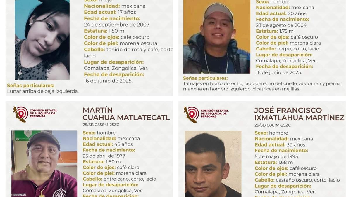 Las fichas de búsqueda de las personas halladas hoy sin vida