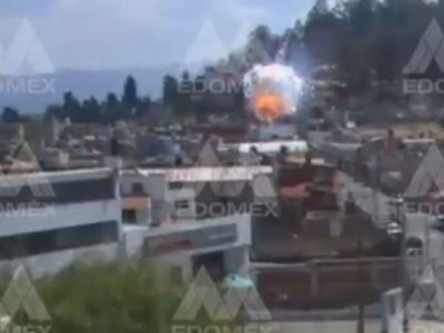 Captan la explosión de un taller de pirotecnia en Metepec; un hombre murió (Video)