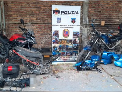 Golpe a una banda dedicada al robo y desguace de motos en Neuquén