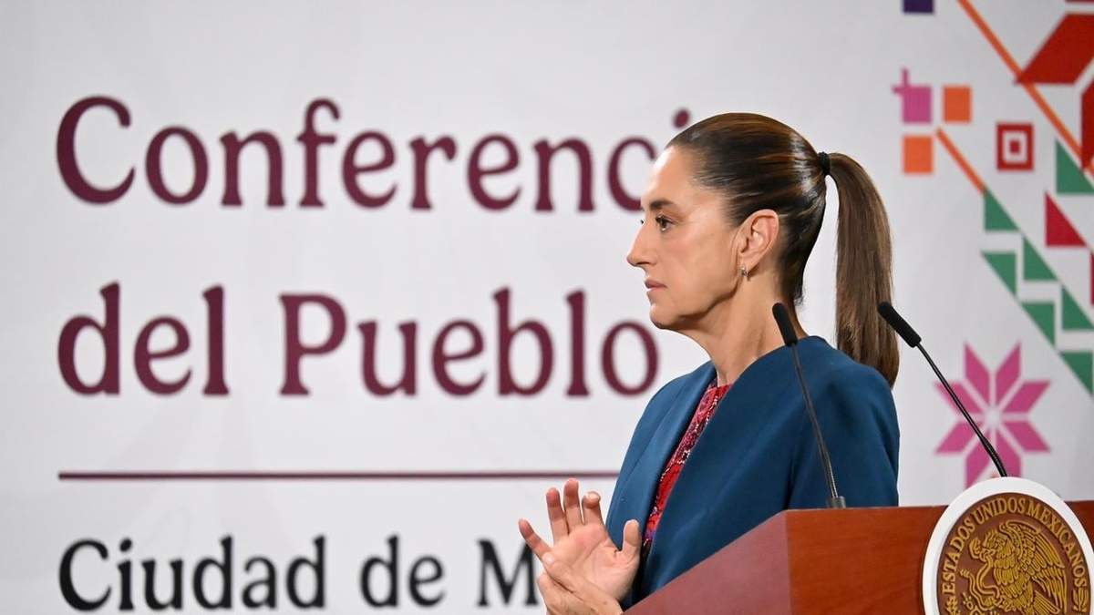 La presidenta Claudia Sheinbaum en la conferencia matutina de Palacio Nacional, el miércoles 22 de octubre de 2025
