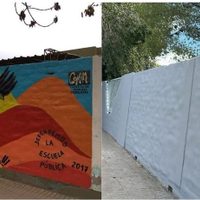 Indignación en Neuquén: destruyeron un histórico mural de Carlos Fuentealba en una escuela