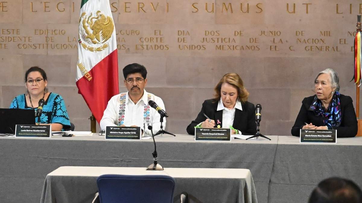 Los ministros Lenia Batres, Hugo Aguilar, Yasmín Esquivel y Estela Ríos