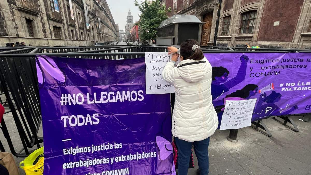 Protesta de extrabajadoras de Conavim