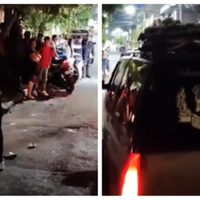 Disparos al aire y quema de llanta en funeral de las víctimas de la abuelita Carlota (Videos)