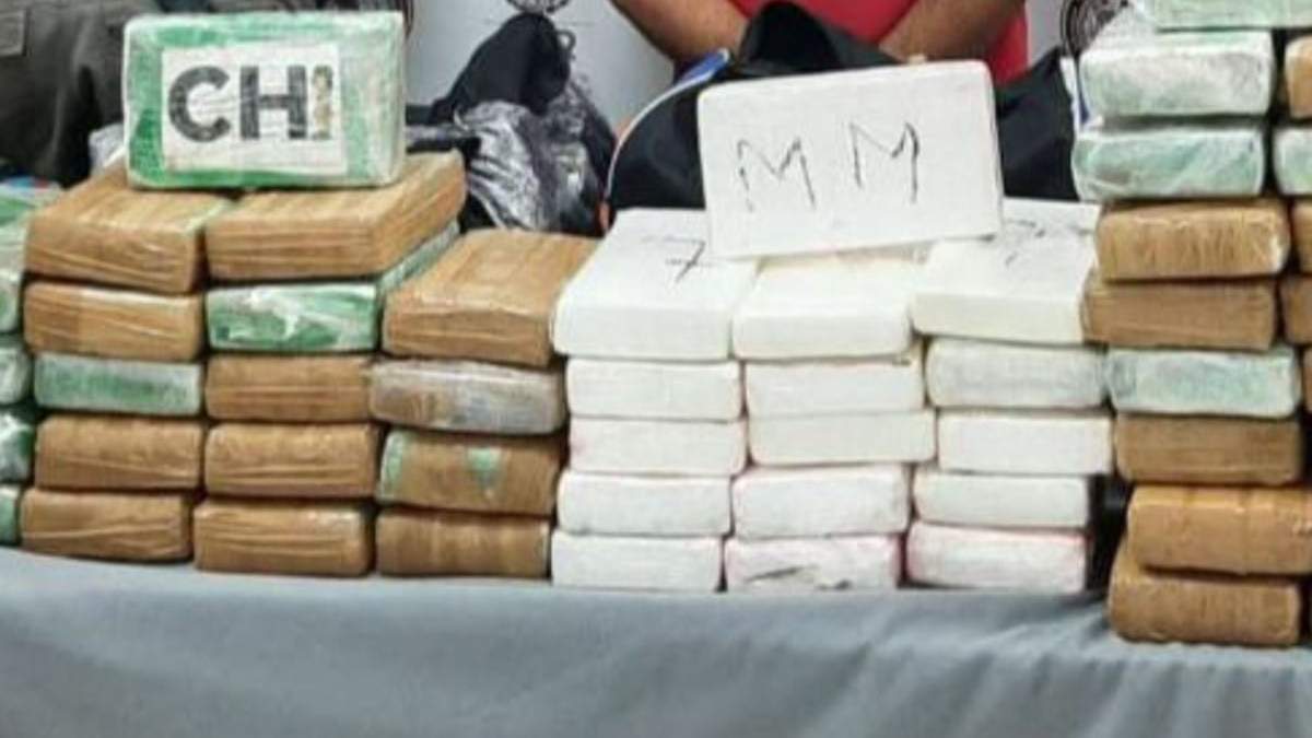 Parte de la cocaína decomisada en Allende, Nuevo León