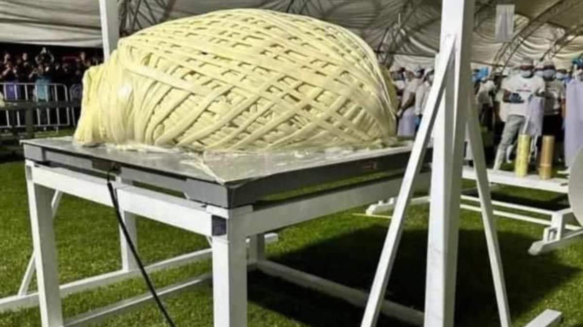 El quesillo de hebra de 558 kilogramos