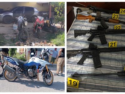 Aseguran arsenal y vehículos robados en Encarnación de Díaz, Jalisco