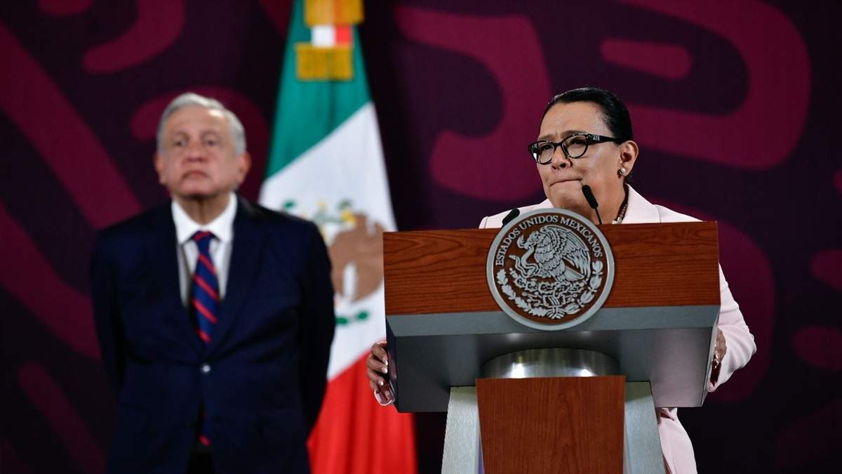 Rosa Icela Rodríguez con el presidente López Obrador
