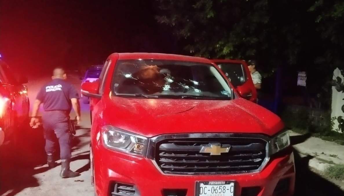 La camioneta atacada