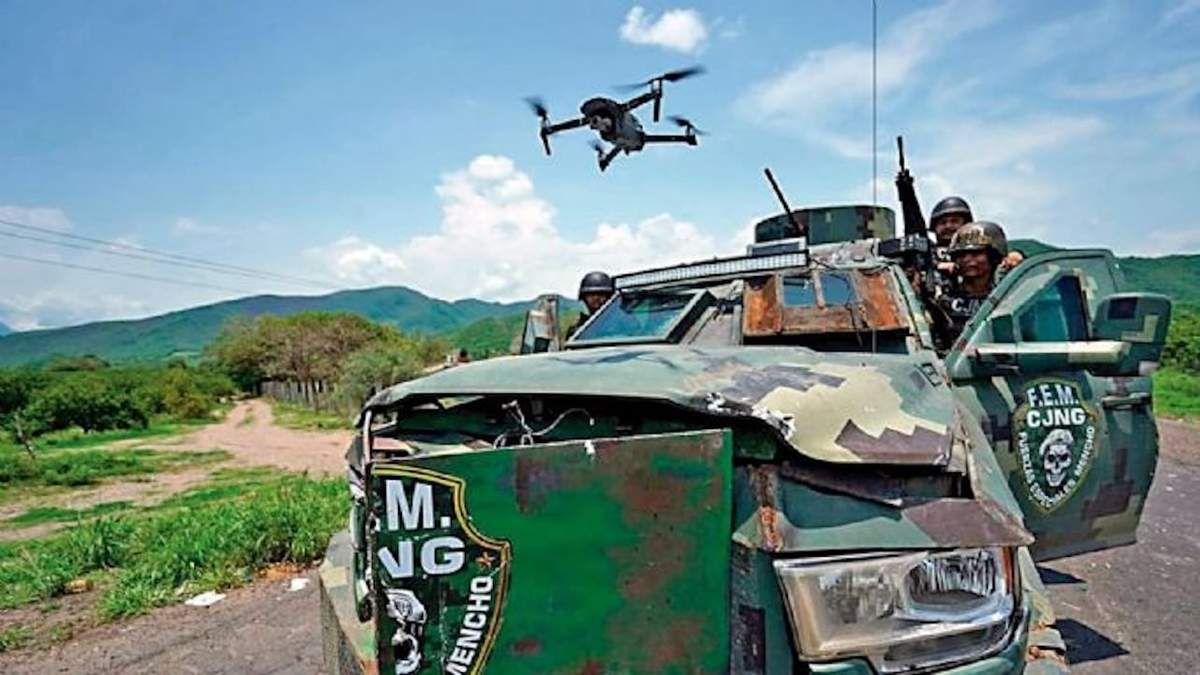 En imagen de archivo, un dron del narco en Michoacán