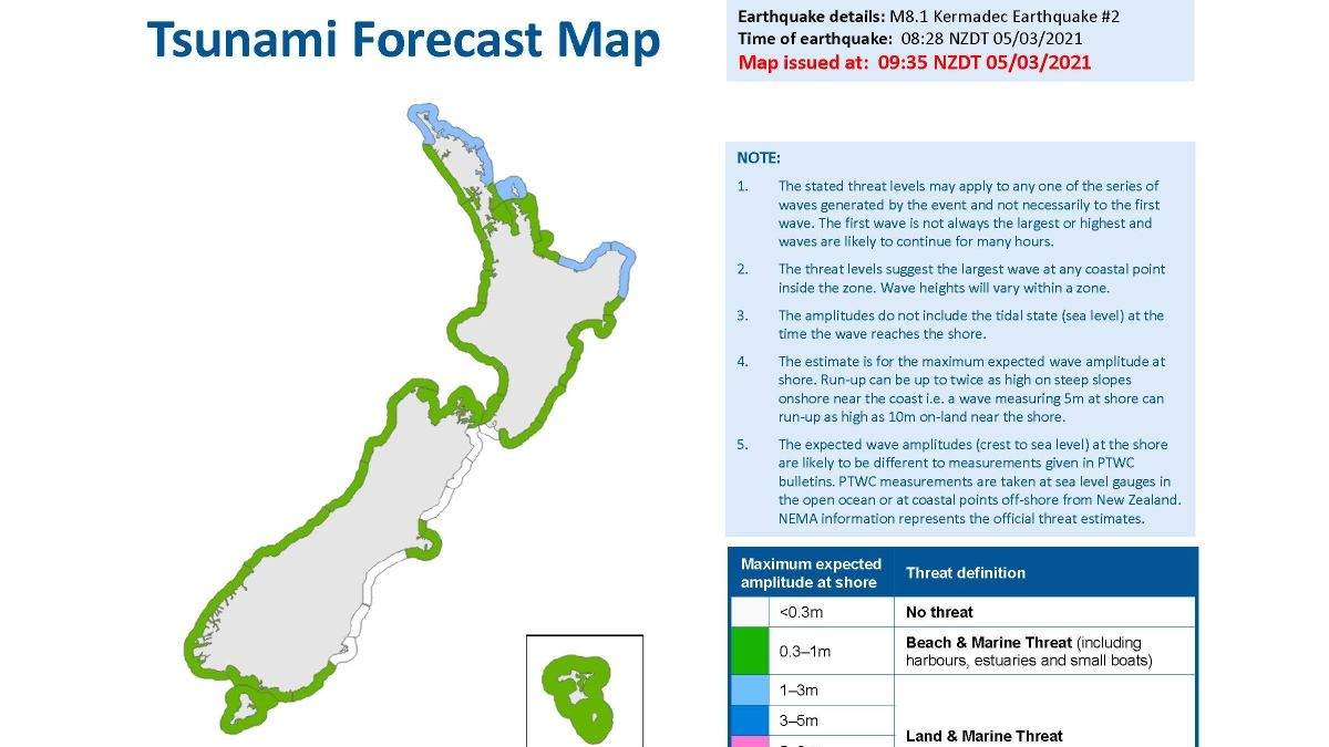Zona con alerta de tsunami