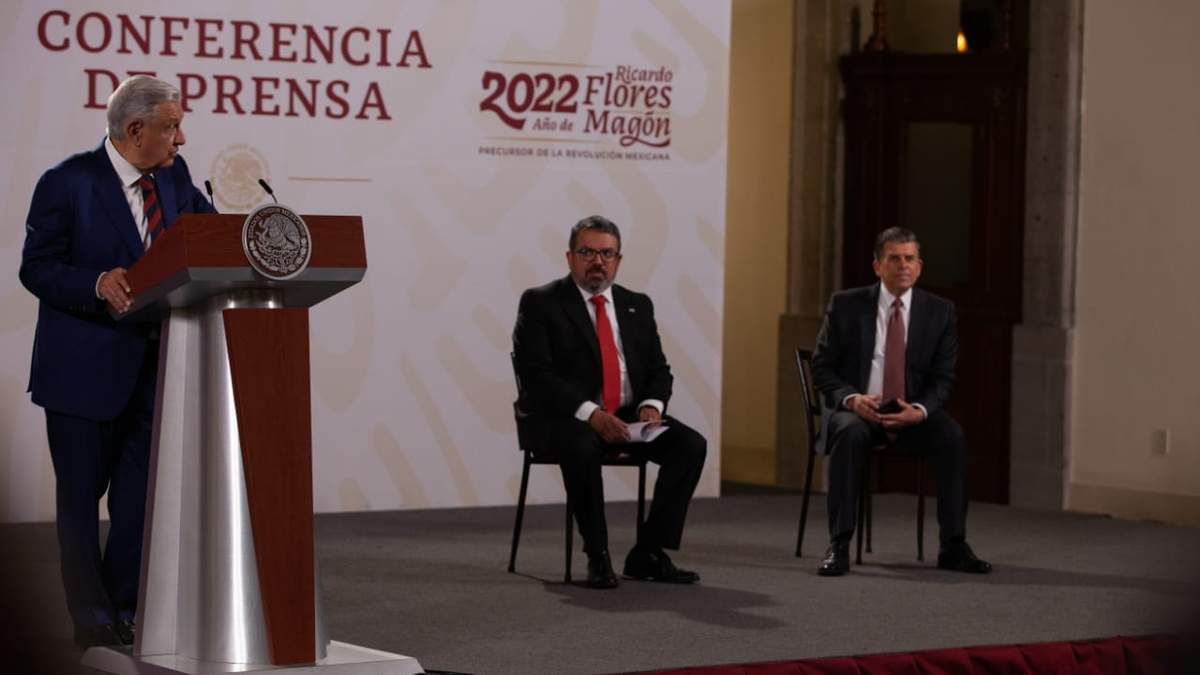 El presidente durante la conferencia matutina