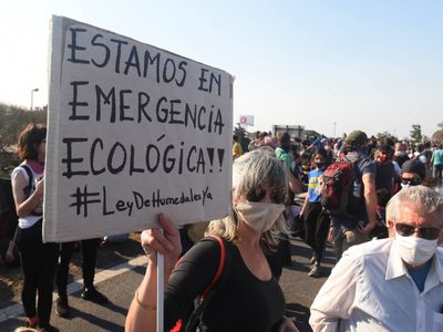 Histórica movilización en repudio a los incendios en el delta del Paraná