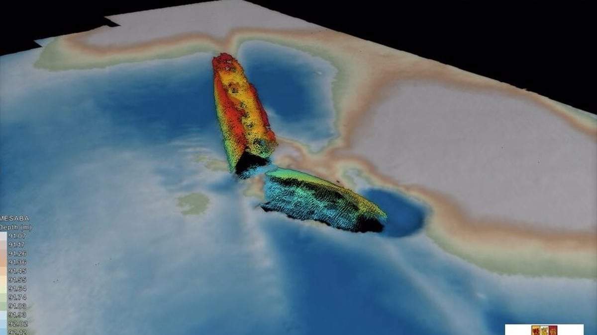 Buque de vapor mercante SS Mesaba cruzaba el Atlántico