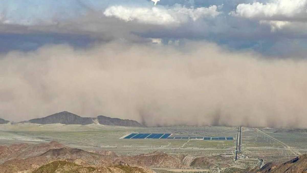 La tormenta de arena desde La Rumorosa