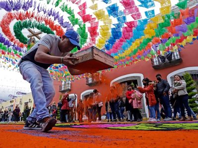 México marcó un nuevo récord Guinness: la alfombra de aserrín más grande del mundo