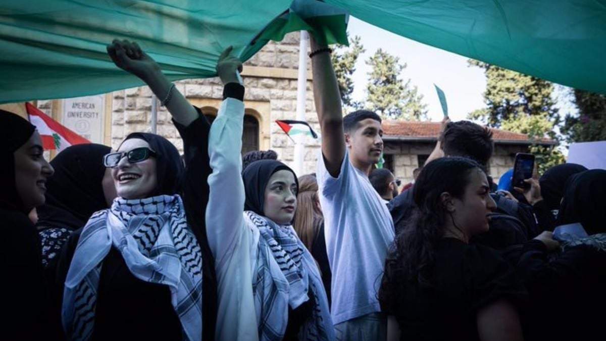 Archivo. Marcha en Líbano por los palestinos durante la guerra entre Israel y Hamás