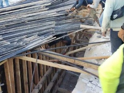 Colapsa estructura del Tren Maya cerca de Bacalar; hay dos personas lesionadas (Video)