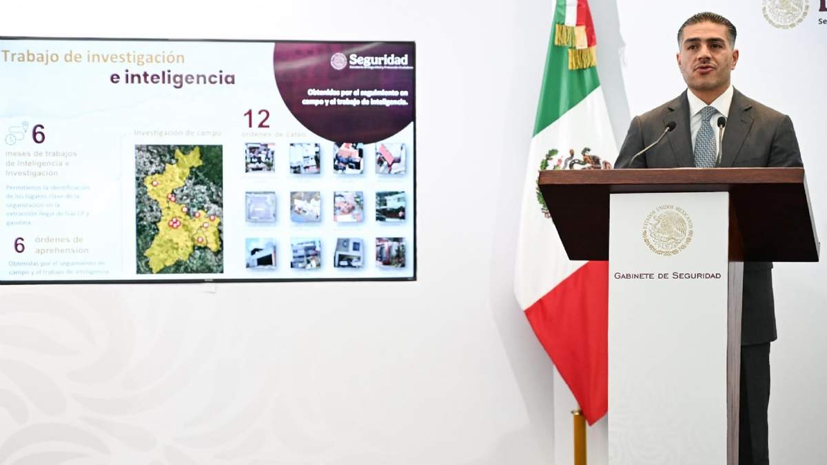 Omar García Harfuch en conferencia del gabinete de seguridad