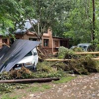Ríos desbordados, granizo y vientos de hasta 70 kilómetros por hora en Córdoba, La Pampa y Mendoza