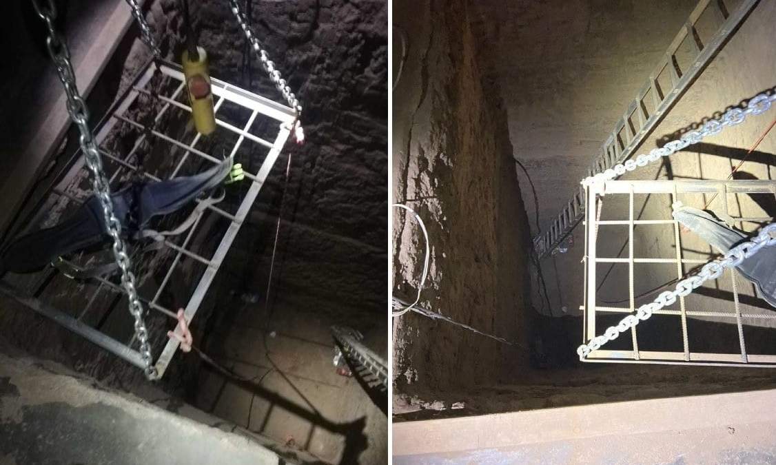 El túnel se encuentra dentro de una residencia, a un lado de la línea limítrofe entre Baja California Norte y California