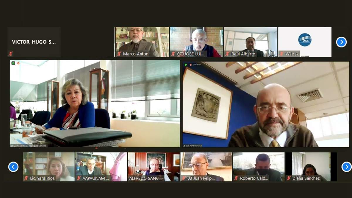 Reunión virtual de autoridades universitarias y representantes del personal académico