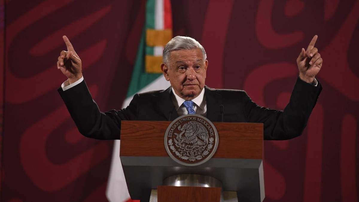 El presidente durante la conferencia de prensa en Palacio Nacional
