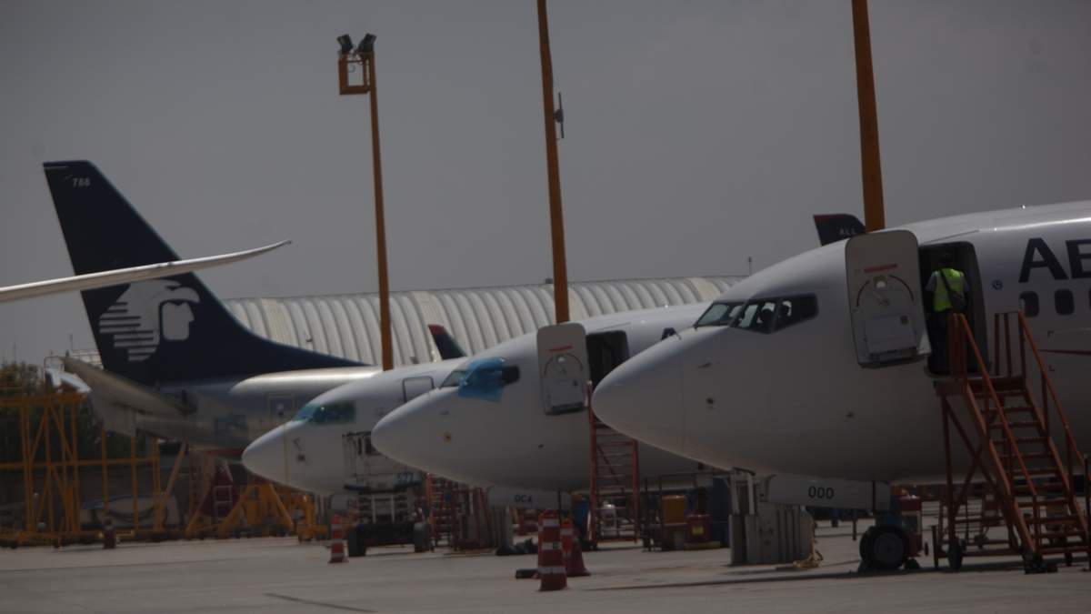 Flota de Aeroméxico en el AICM
