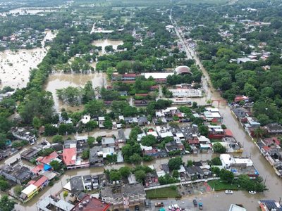 Suman 48 municipios afectados en Veracruz por lluvias, inundaciones y desbordamiento de ríos