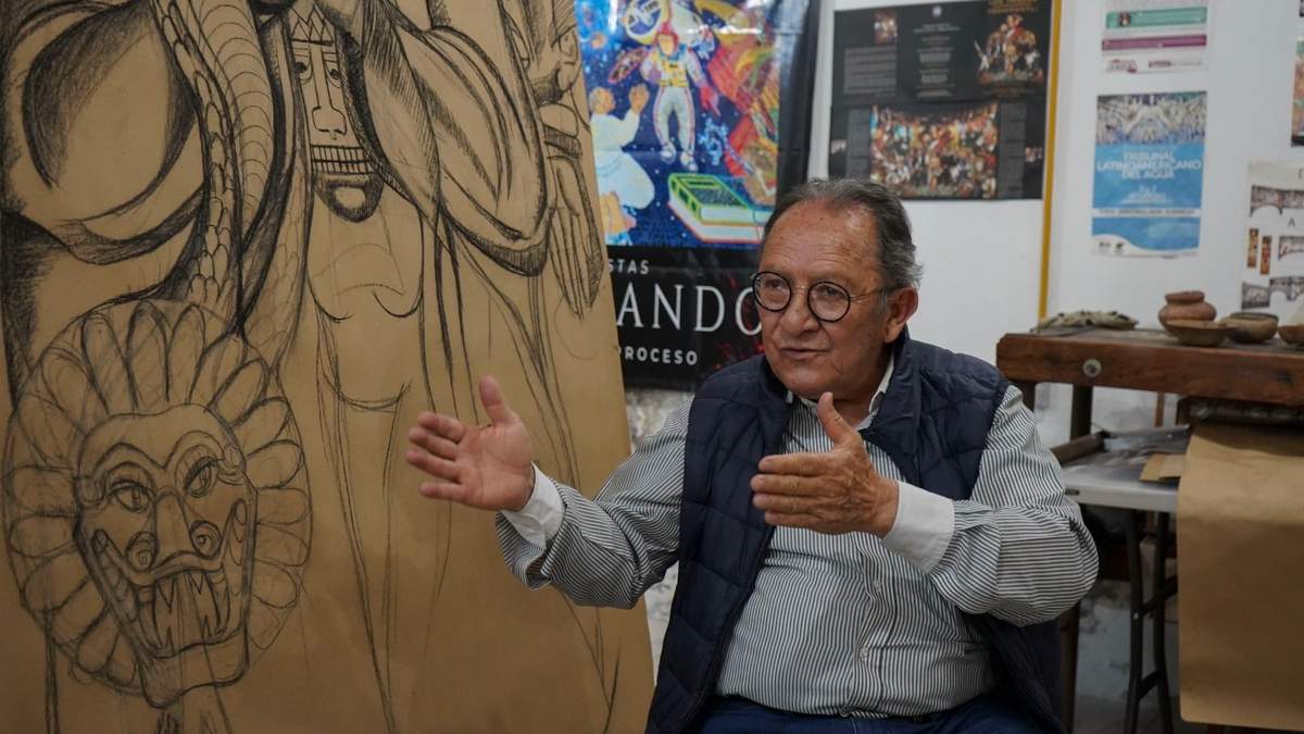 El muralista en su estudio