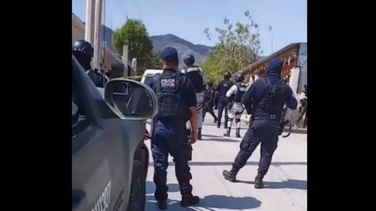 Fuerzas federales y estatales en la zona del multihomicidio