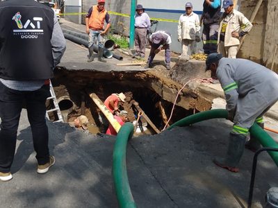 Se abre un socavón en la alcaldía Tlalpan; vecinos denuncian omisiones