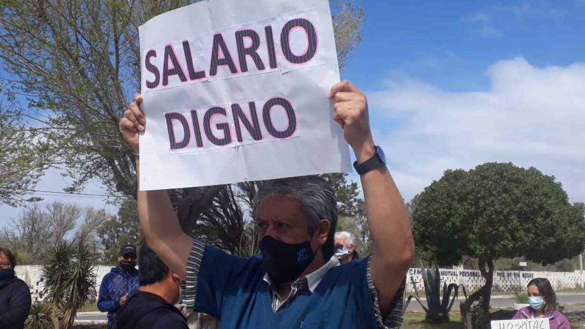 Personal de Salud en lucha en Rio Negro. Fuente: (Twitter)