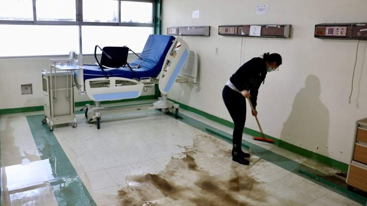 Las labores de limpieza y desinfección del Hospital General de Atizapán