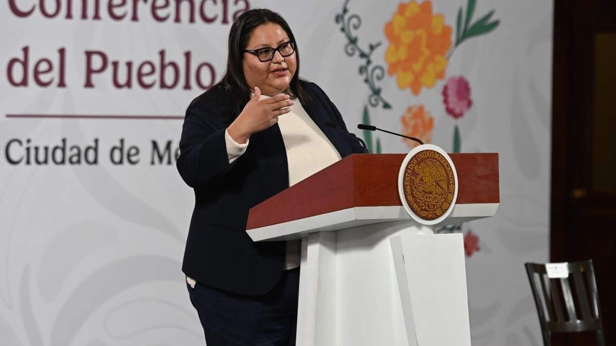 La secretaria de las Mujeres, Citlalli Hernández en la mañanera