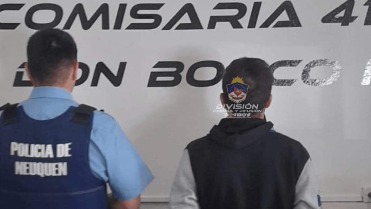 Delincuente aprehendido. Fuente: Policía de Neuquén.