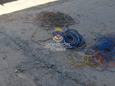 Lo encontraron infraganti mientras robaba cables de una empresa en Rincón de los Sauces