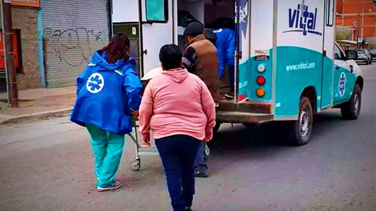 Paciente cayó en Bariloche. Fuente: (Twitter)