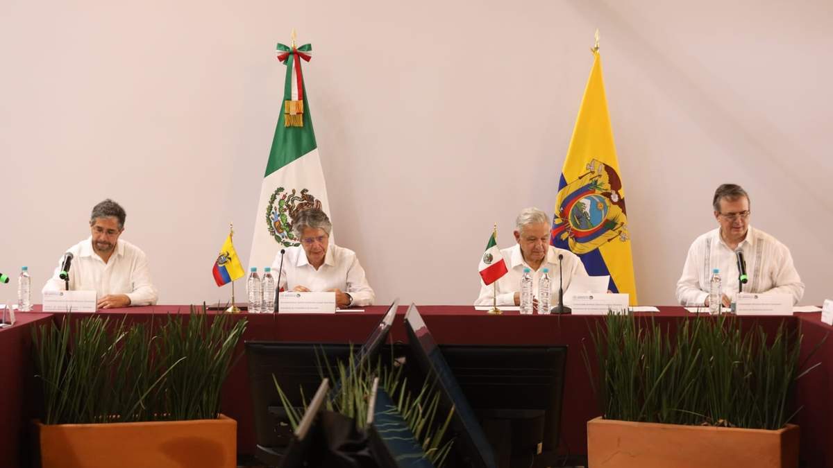 Reunión de los presidentes López Obrador y Lasso Mendoza