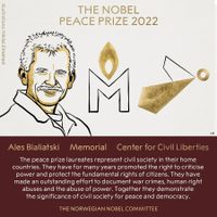 El Nobel de la Paz premia el activismo civil en Rusia, Bielorrusia y Ucrania