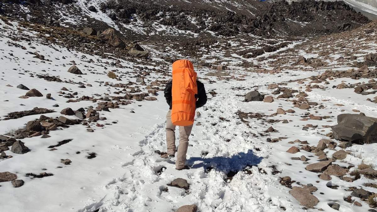 Un alpinista en el Pico de Orizaba