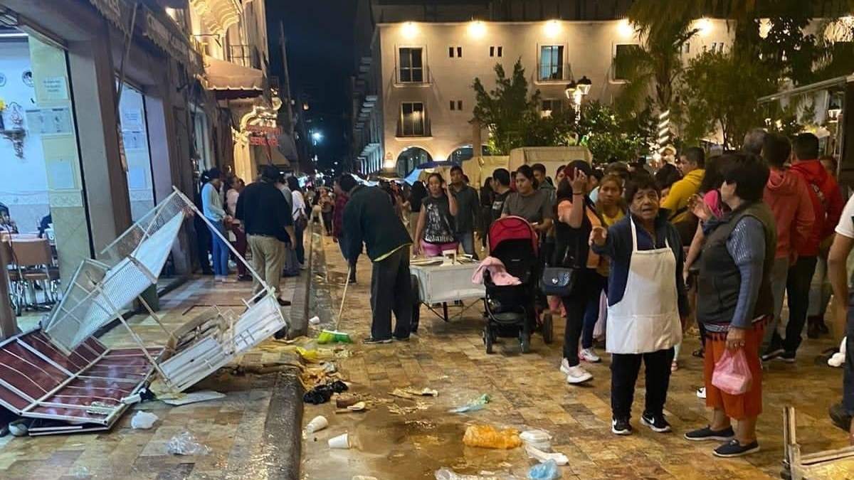 Algunos negocios destruidos en San Juan de los Lagos