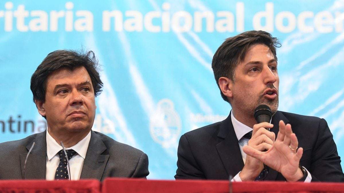 El ministro de Trabajo, Claudio Moroni, y el de Educación, Nicolás Trotta. Fuente: (Twitter)