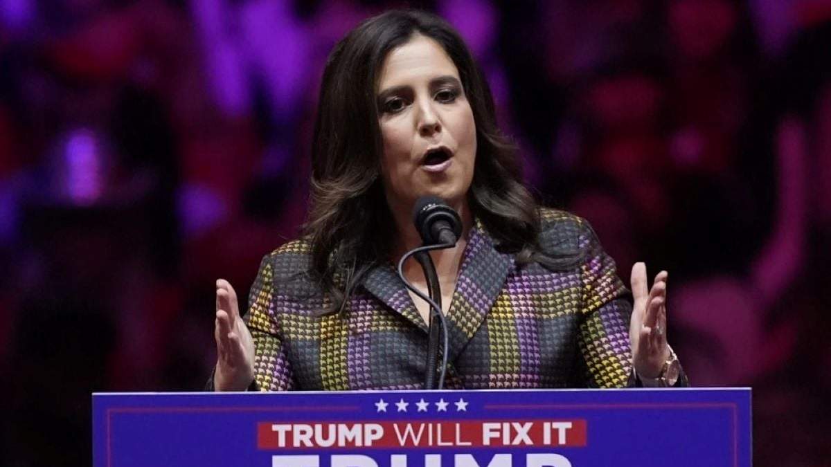 La representante republicana Elise Stefanik en un evento de campaña del candidato Donald Trump en el Madison Square Garden de Nueva York el 27 de octubre del 2024