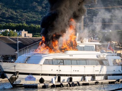 Se incendió un yate de lujo de José Luis Manzano