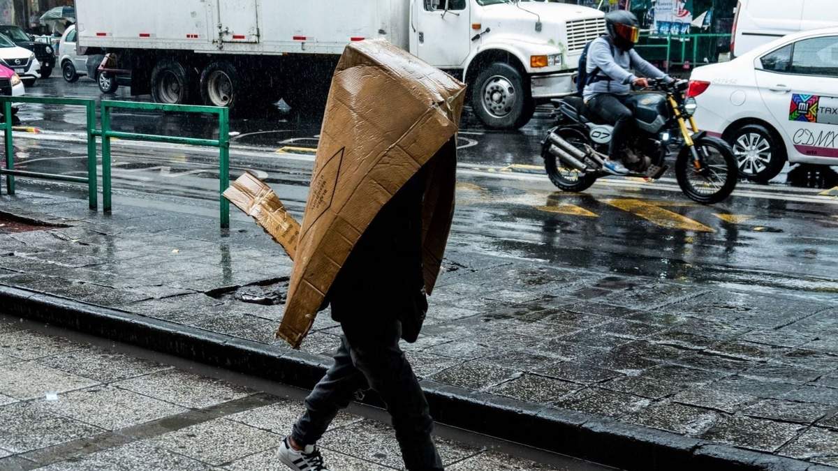 Lluvia en el Centro Histórico de la CDMX