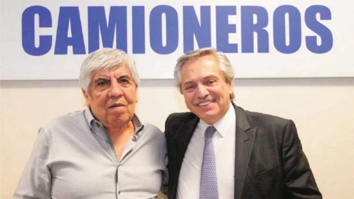 El sindicalista Hugo Moyano y el presidente Alberto Fernández. Fuente: (Twitter)